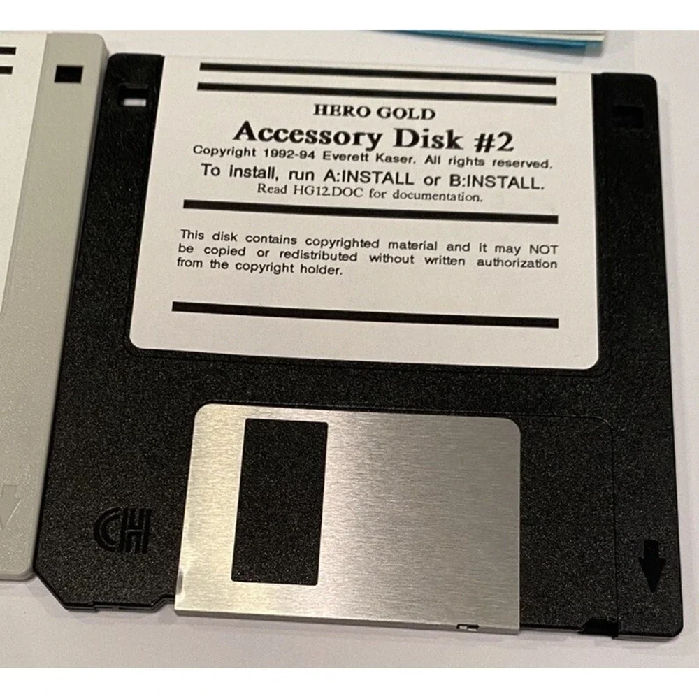 RARE Vtg Hero Gold Game PC 3.5 Lot Of 3 Floppy Disks Everett Kaser 1992 Manuals